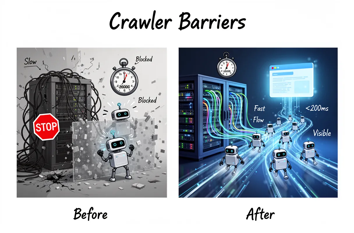 Technical barriers that block AI crawlers