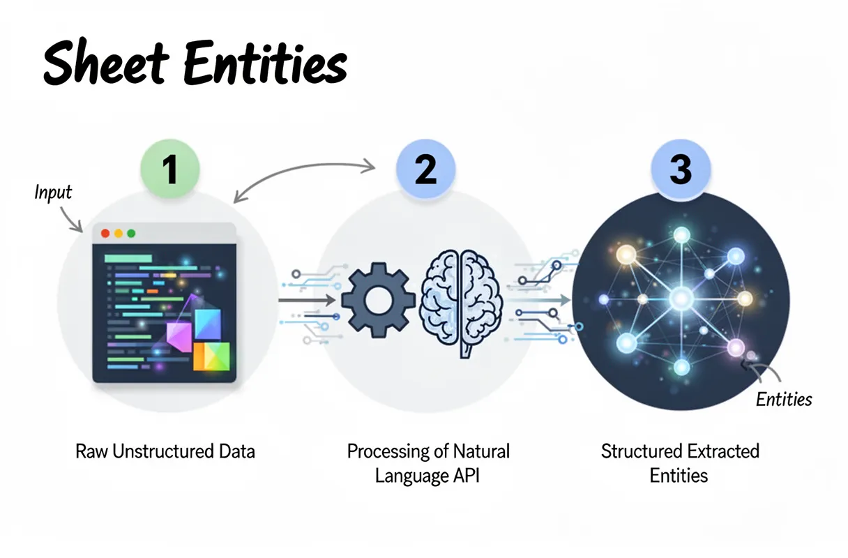 Step-by-step entity extraction in Google Sheets